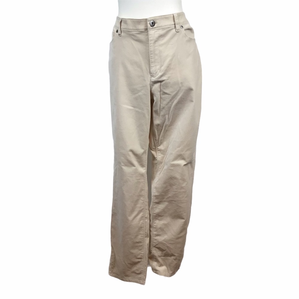 J. Jill High Rise Stretch Velvet Pants Cream 16